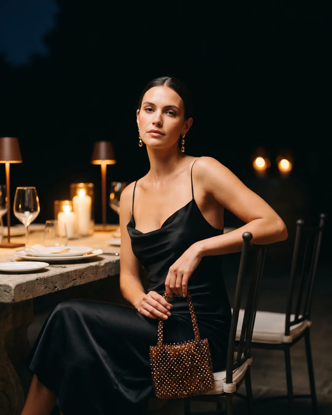 After dark at ALVANY: a hand-beaded evening bag by candlelight