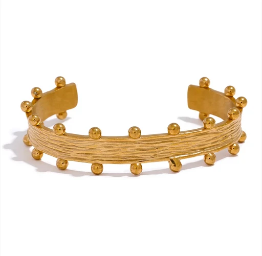 Elara Brushed Gold Bangle — Solène Paris, view 4