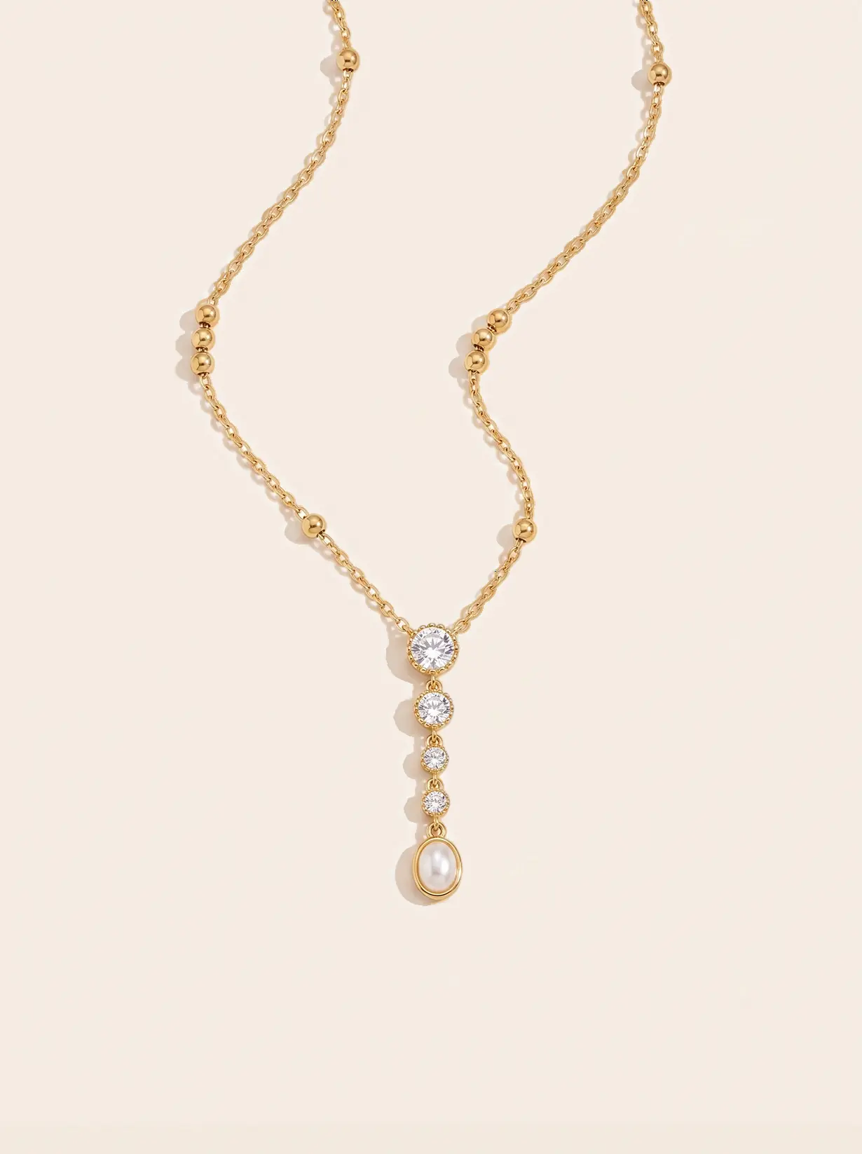Aurélia Luminous Y-Neck Necklace — Maison Aurel